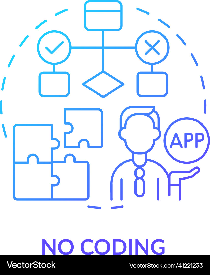 No coding blue gradient concept icon vector image