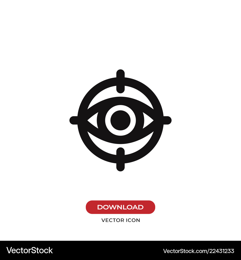 Objective searching icon Objective searching icon Vector Image