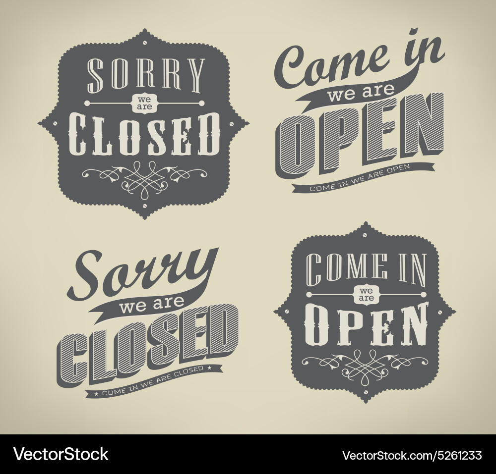 Open vintage retro sign Vector Image
