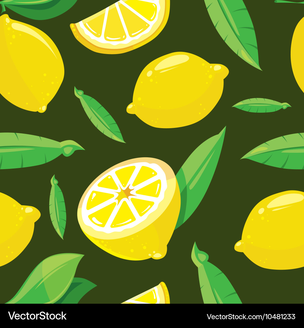 Seamless pattern with lemon slices vector image