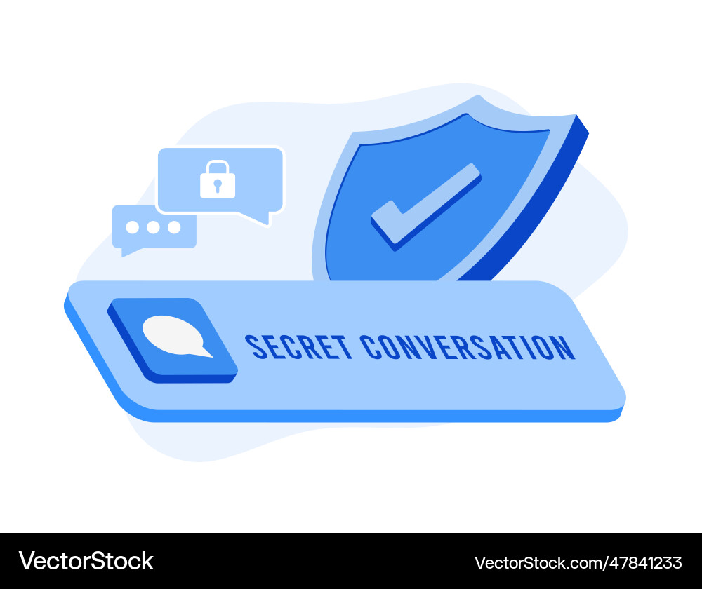 Secret chat messages with end-to-end encryption Secret chat messages with end-to-end encryption vector image