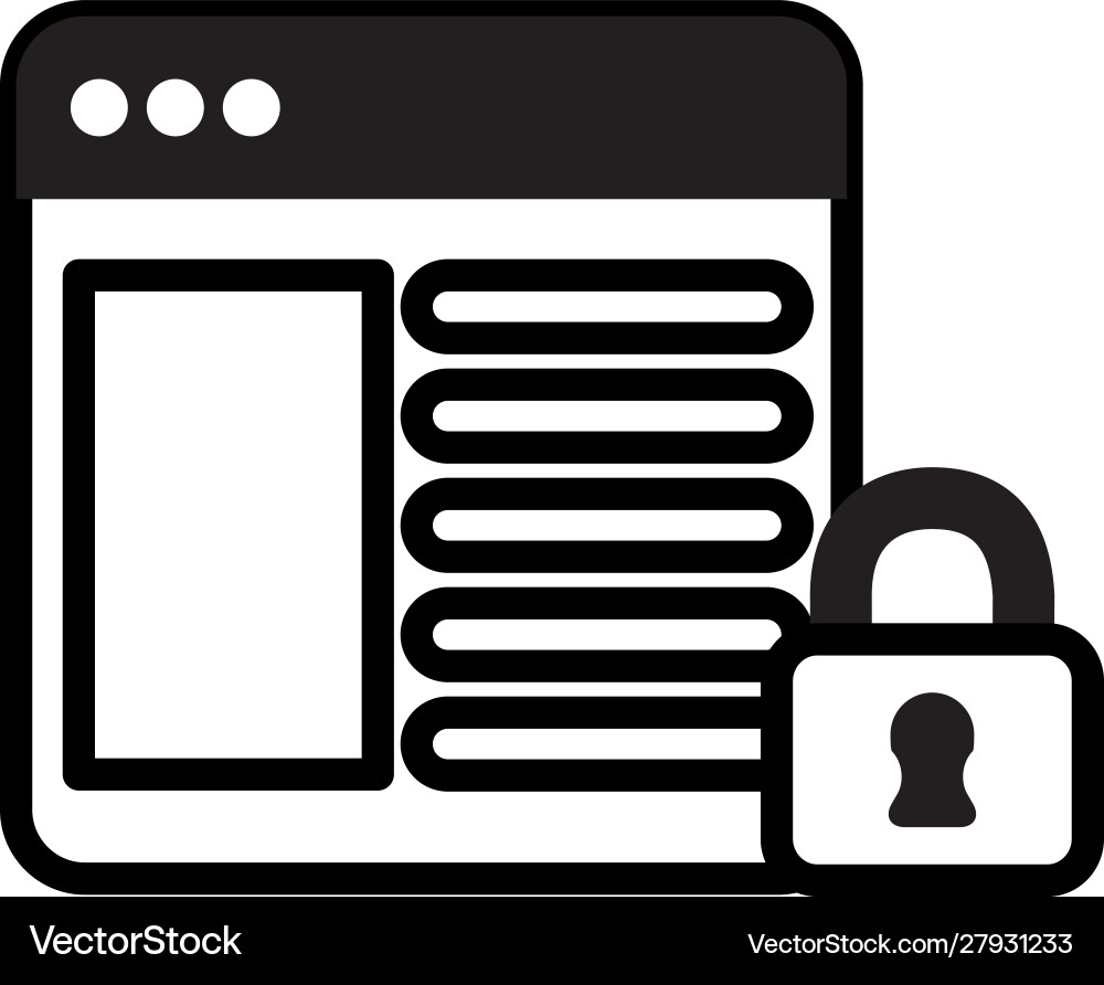 Security web page with padlock open line style Vector Image