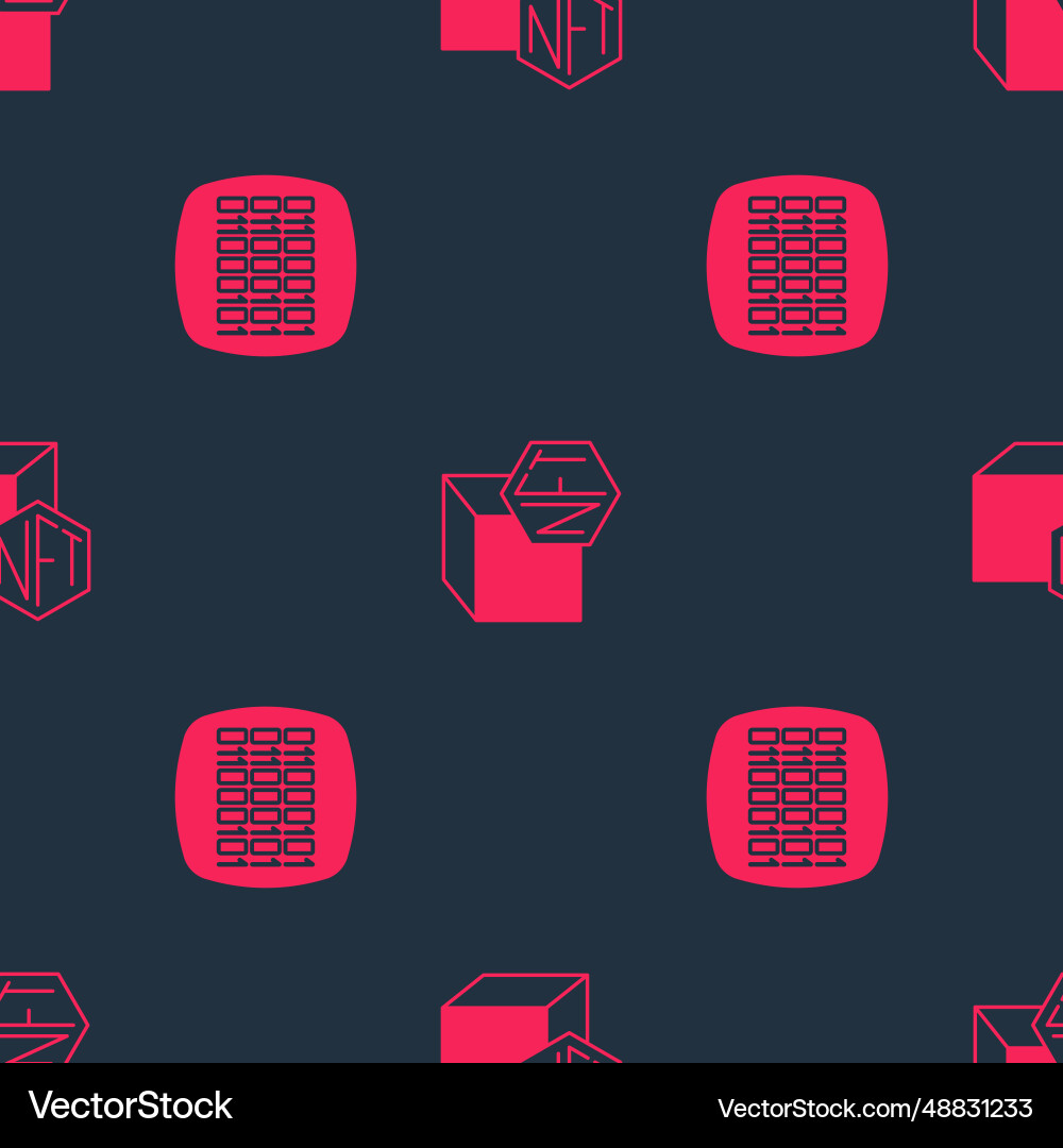 Set binary code and nft digital crypto art Set binary code and nft digital crypto art vector image