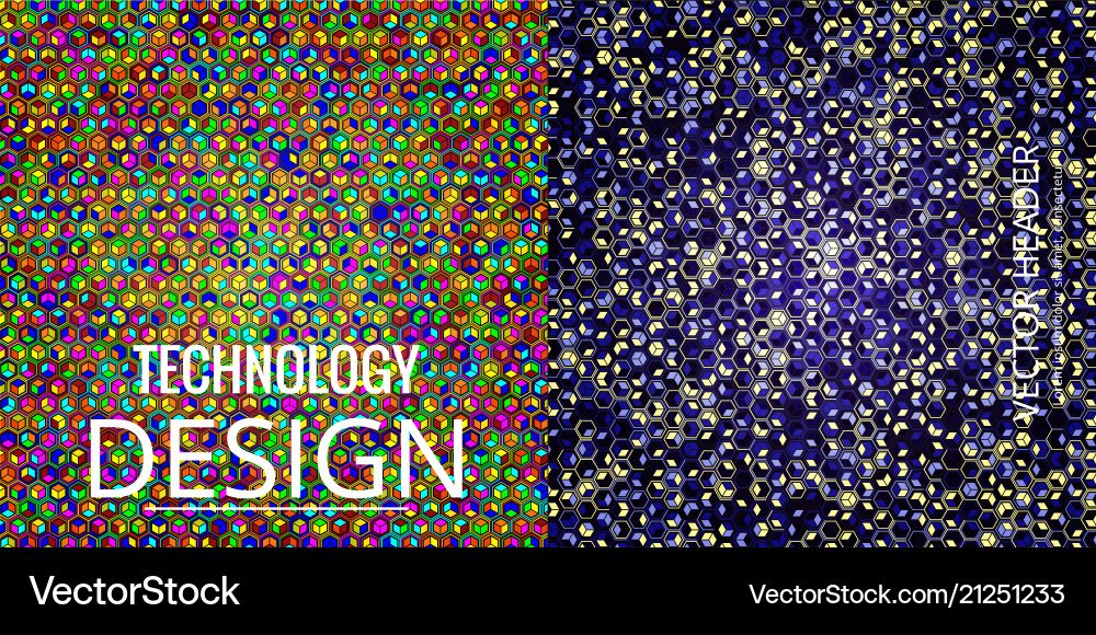 Set of geometric pattern abstract background vector image