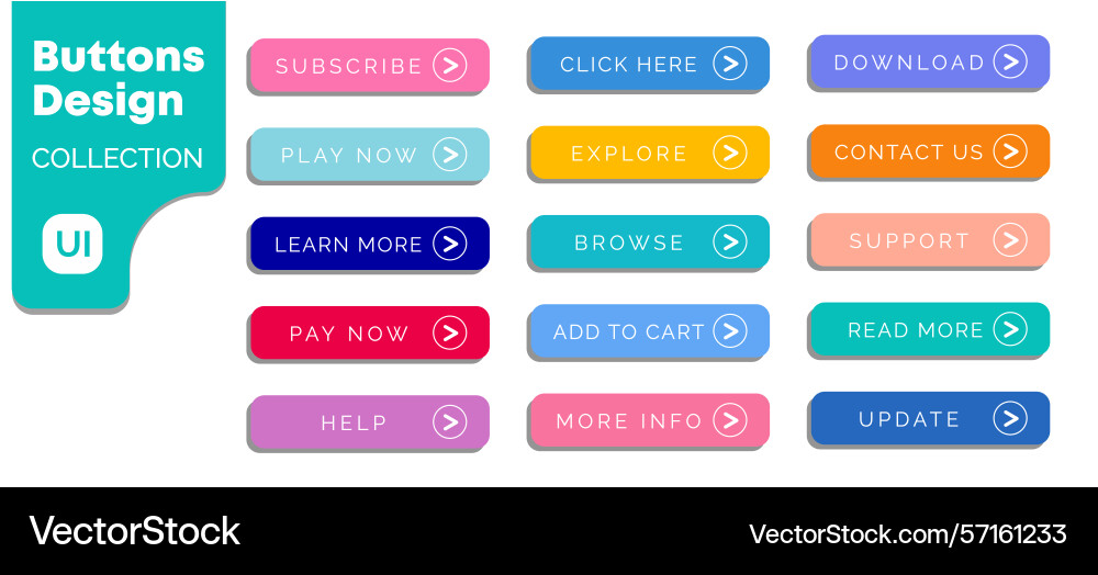 Set of modern buttons for website and ui vector image