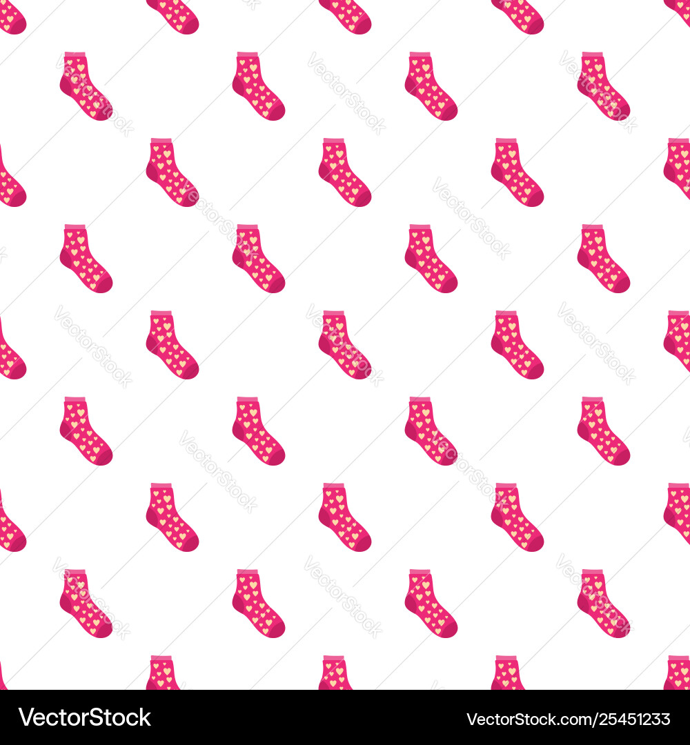 Sock with heart pattern seamless Sock with heart pattern seamless Vector Image
