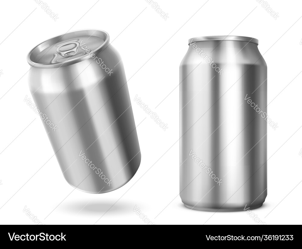 Tin can with open key front and angle view jars Vector Image