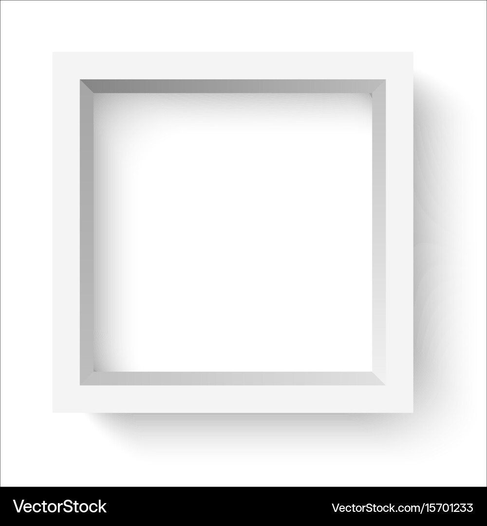 White Square Frame with Shadow Vector Image