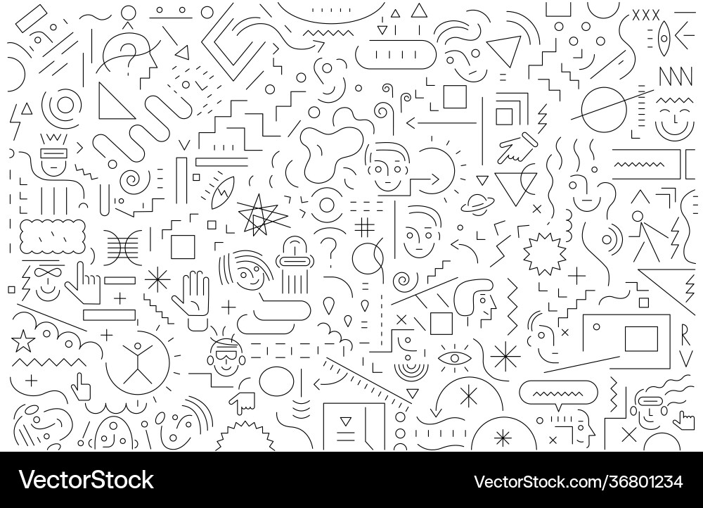 Abstract Tech Background - Line Art Vector Image