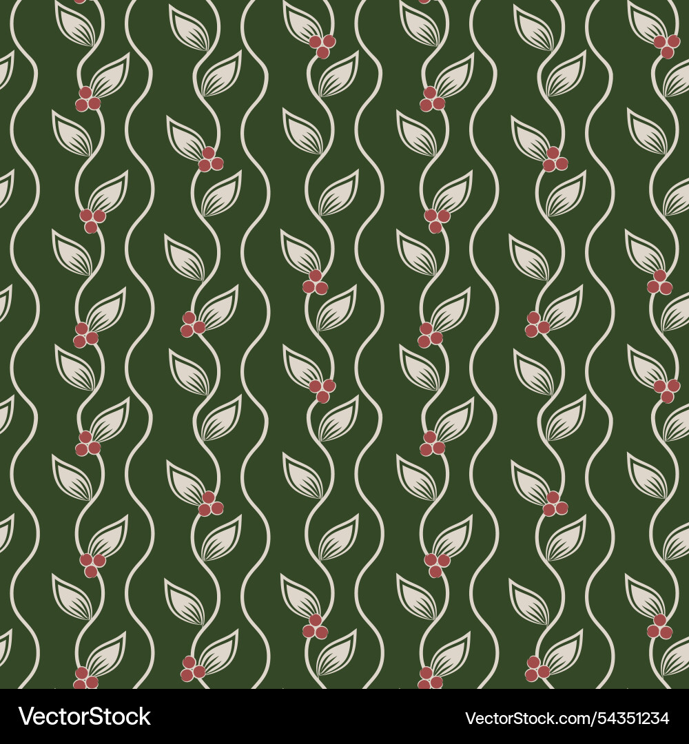 Berry and leaf seamless trailing background Berry and leaf seamless trailing background Vector Image