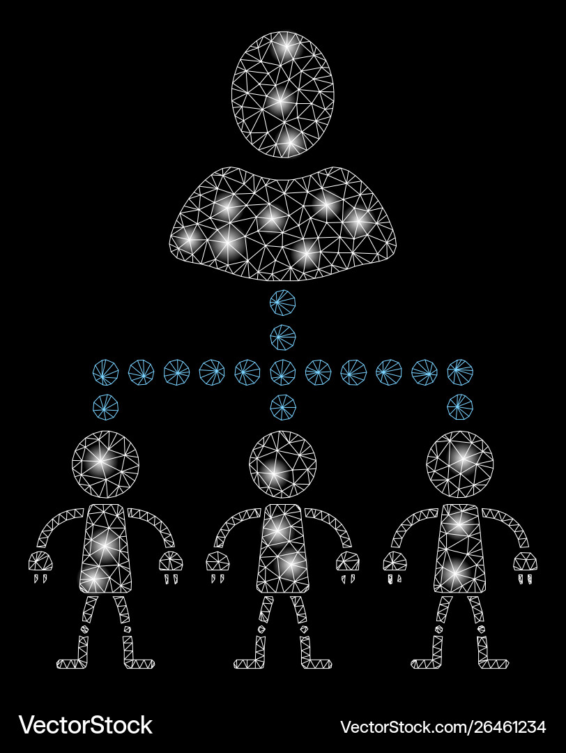 Bright mesh network manage androids with light Bright mesh network manage androids with light vector image
