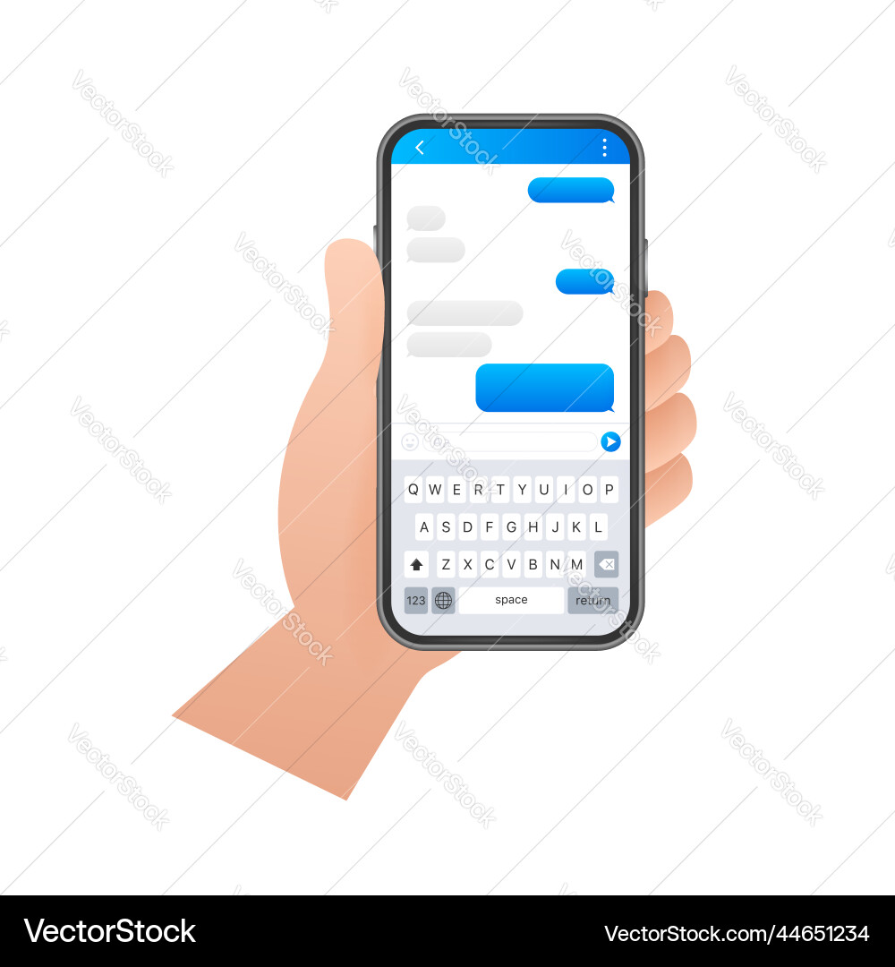 Chat interface application with dialogue window Chat interface application with dialogue window vector image