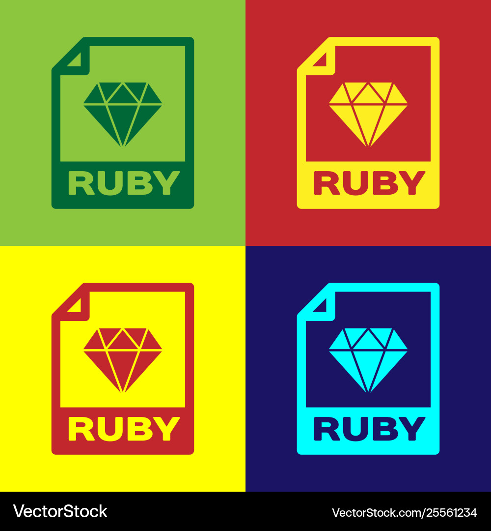 Color ruby file document icon download Color ruby file document icon download vector image