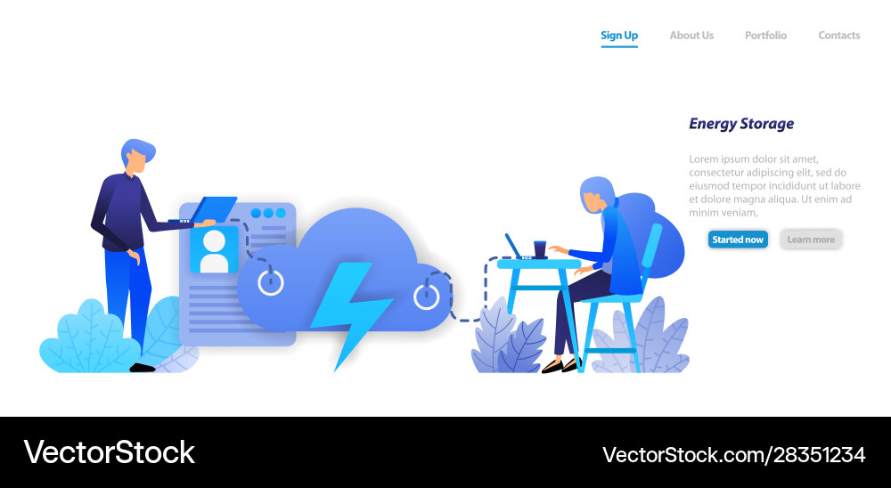 Energy saving and storage on cloud database Energy saving and storage on cloud database vector image