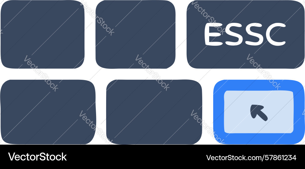 Essential keyboard keys for computer control vector image