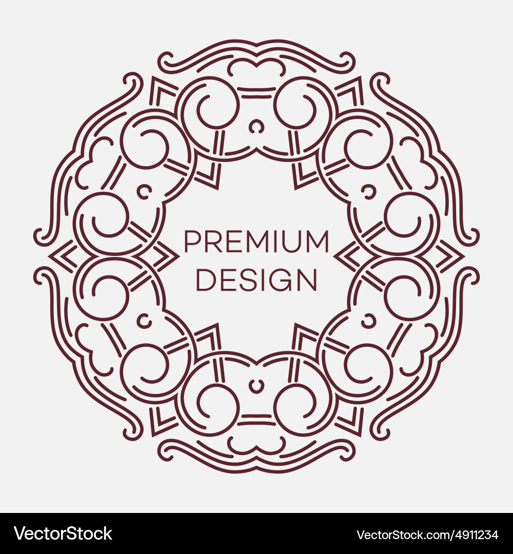 Geometric frame in mono line style vector image