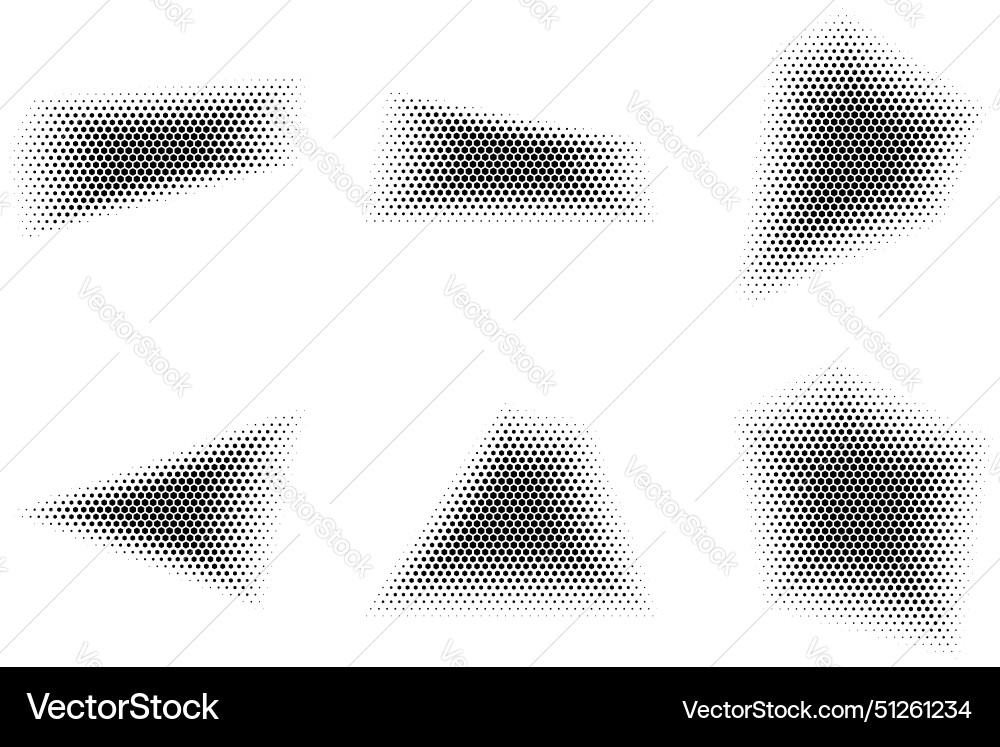 Halftone hexagon pattern reprographic technique Vector Image