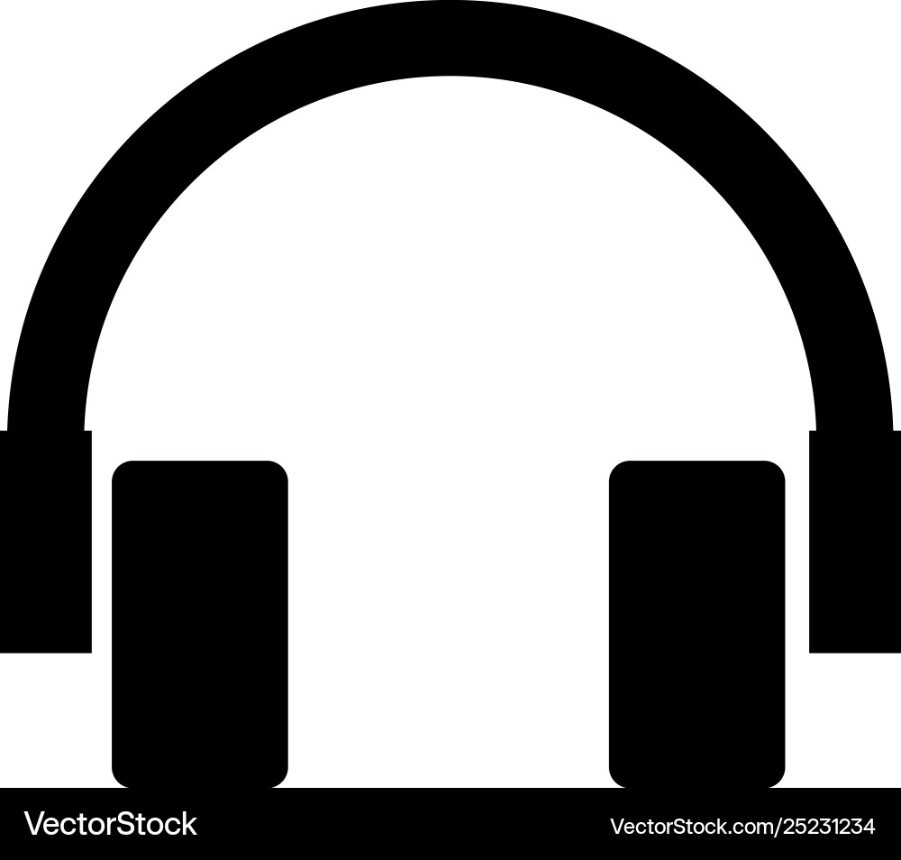 Headphone icon in flat style for app ui websites vector image