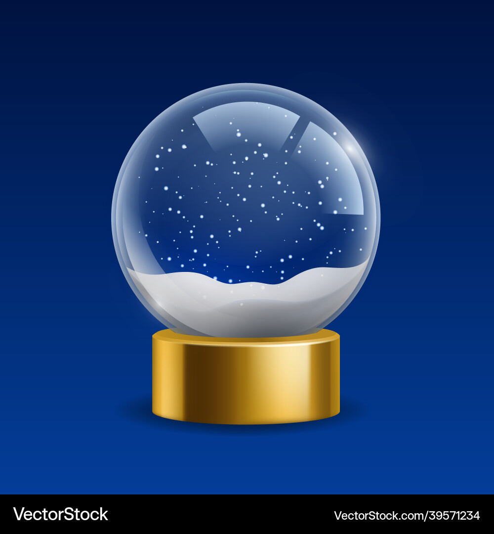 Leere Schneeglobe realistische Weihnachtskugel Leere Schneeglobe realistische Weihnachtskugel vektorbild