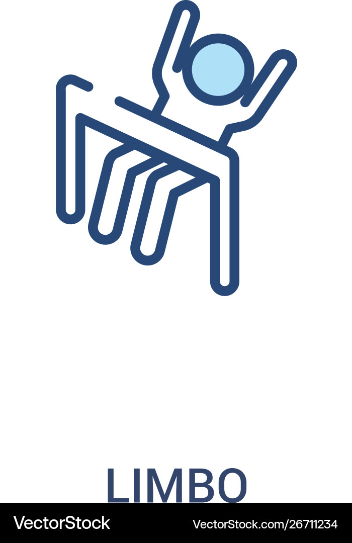 Limbo concept 2 colored icon simple line element Limbo concept 2 colored icon simple line element vector image