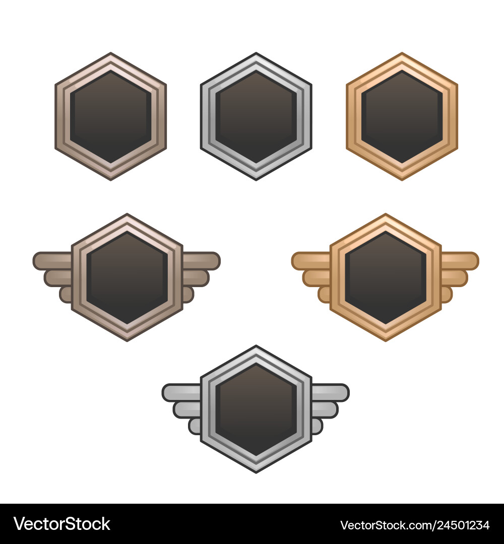 Metallic Frame Set - Game UI Vector Image