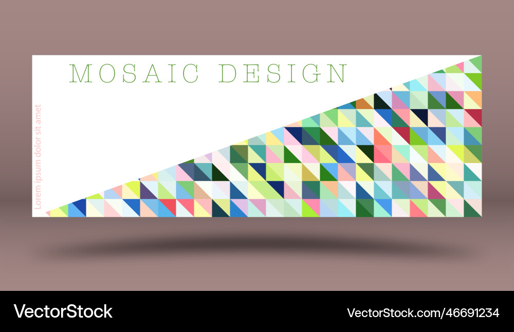 Mosaic of multicolored triangles layout Mosaic of multicolored triangles layout vector image