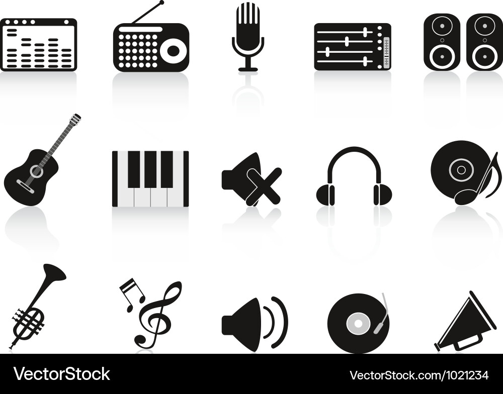 Music Equipment Icons Set Vector Image