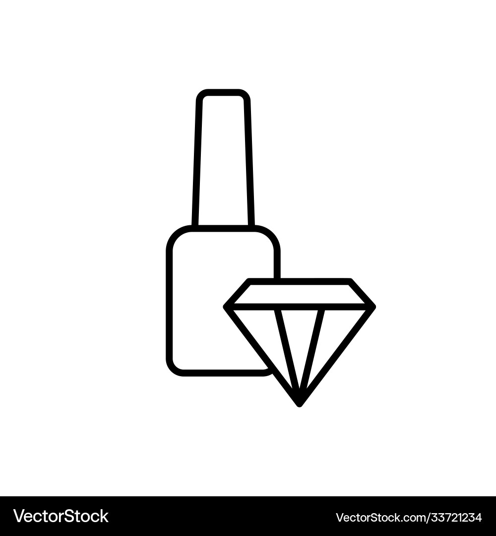 Nail hardener linear icon bottle firming Nail hardener linear icon bottle firming vector image