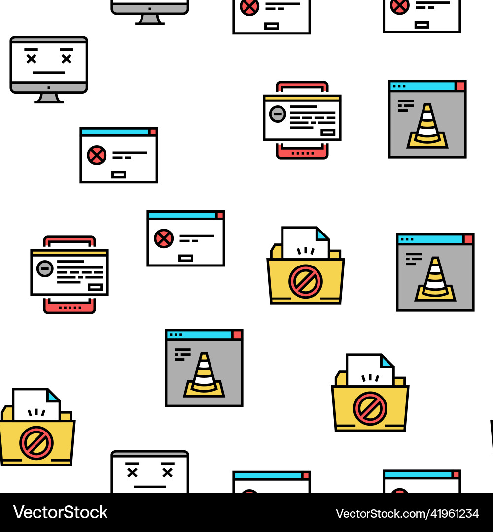 Not found web page seamless pattern Not found web page seamless pattern vector image