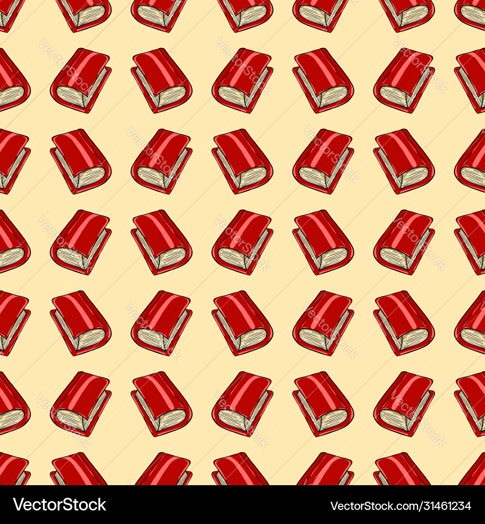 Red diary pattern on white background vector image