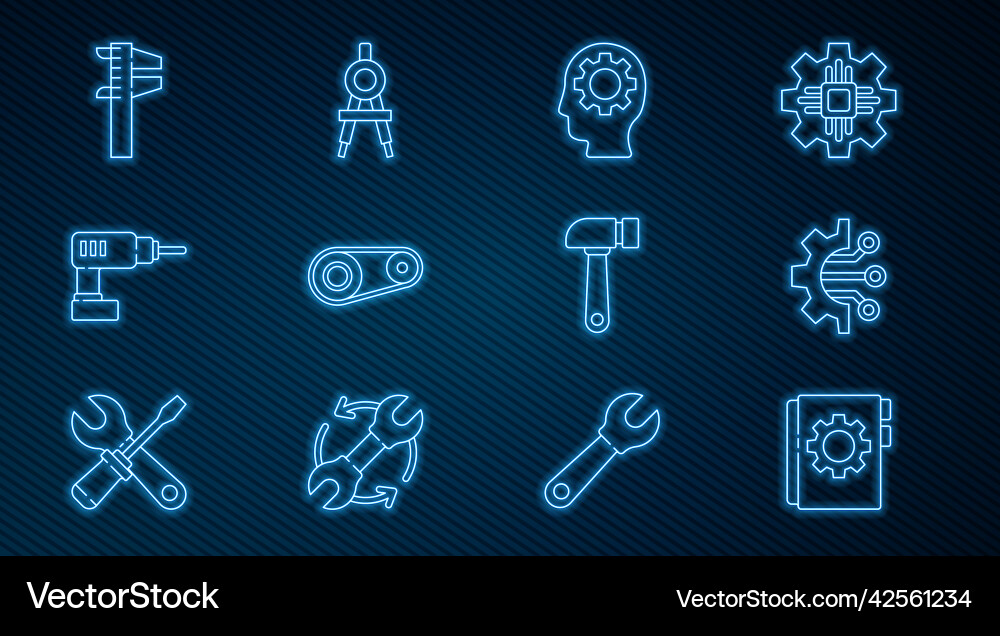 Set line user manual algorithm human head Set line user manual algorithm human head vector image