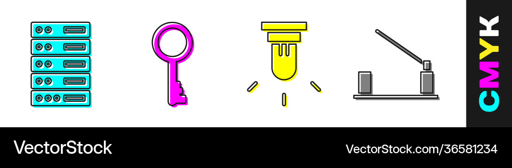 Set server data web hosting old key motion Set server data web hosting old key motion vector image