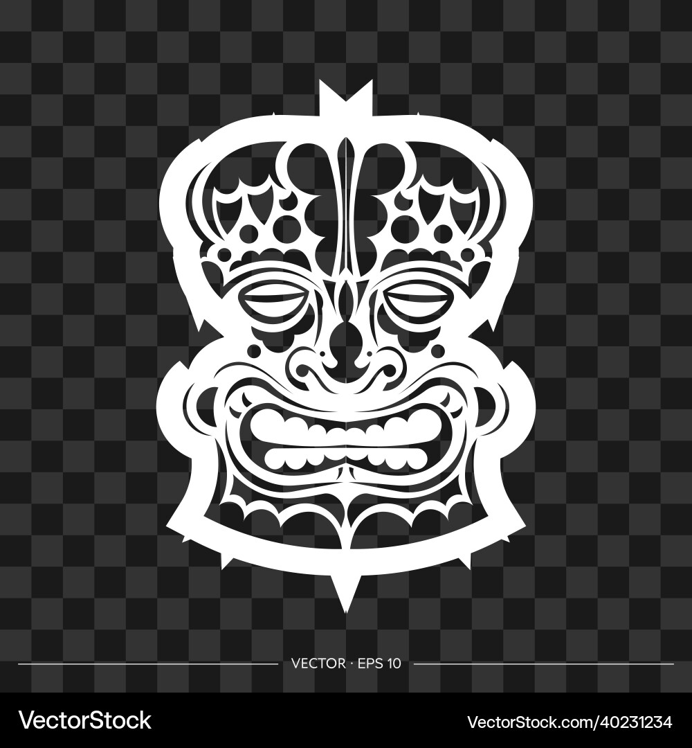 Totem pattern in the shape of a face contour Vector Image