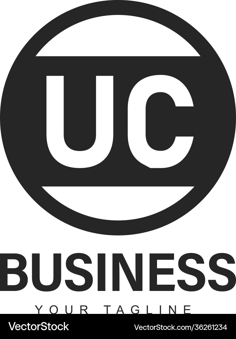 Uc initial a logo design with abstract style vector image