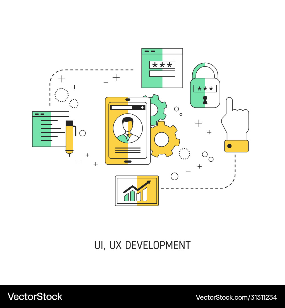 Ui ux development concept Ui ux development concept vector image