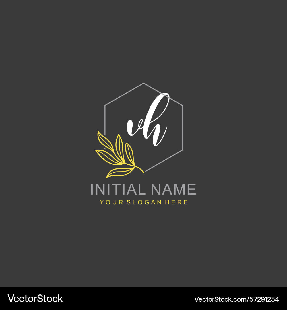 Vh initial logo templates with botanical elements Vh initial logo templates with botanical elements Vector Image