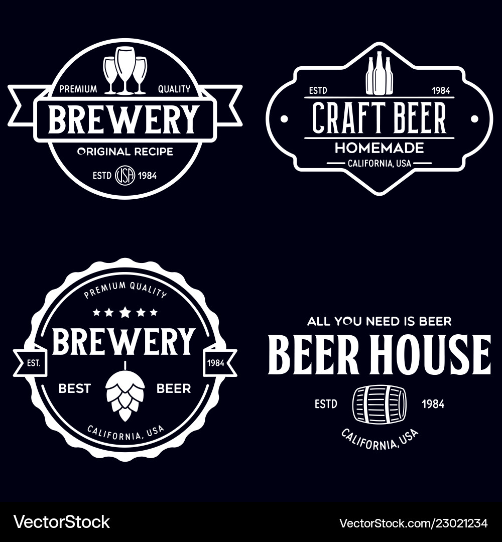 Vintage Beer Badge Templates Vector Image