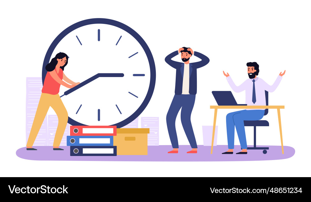 Work time management organize own shift Work time management organize own shift vector image