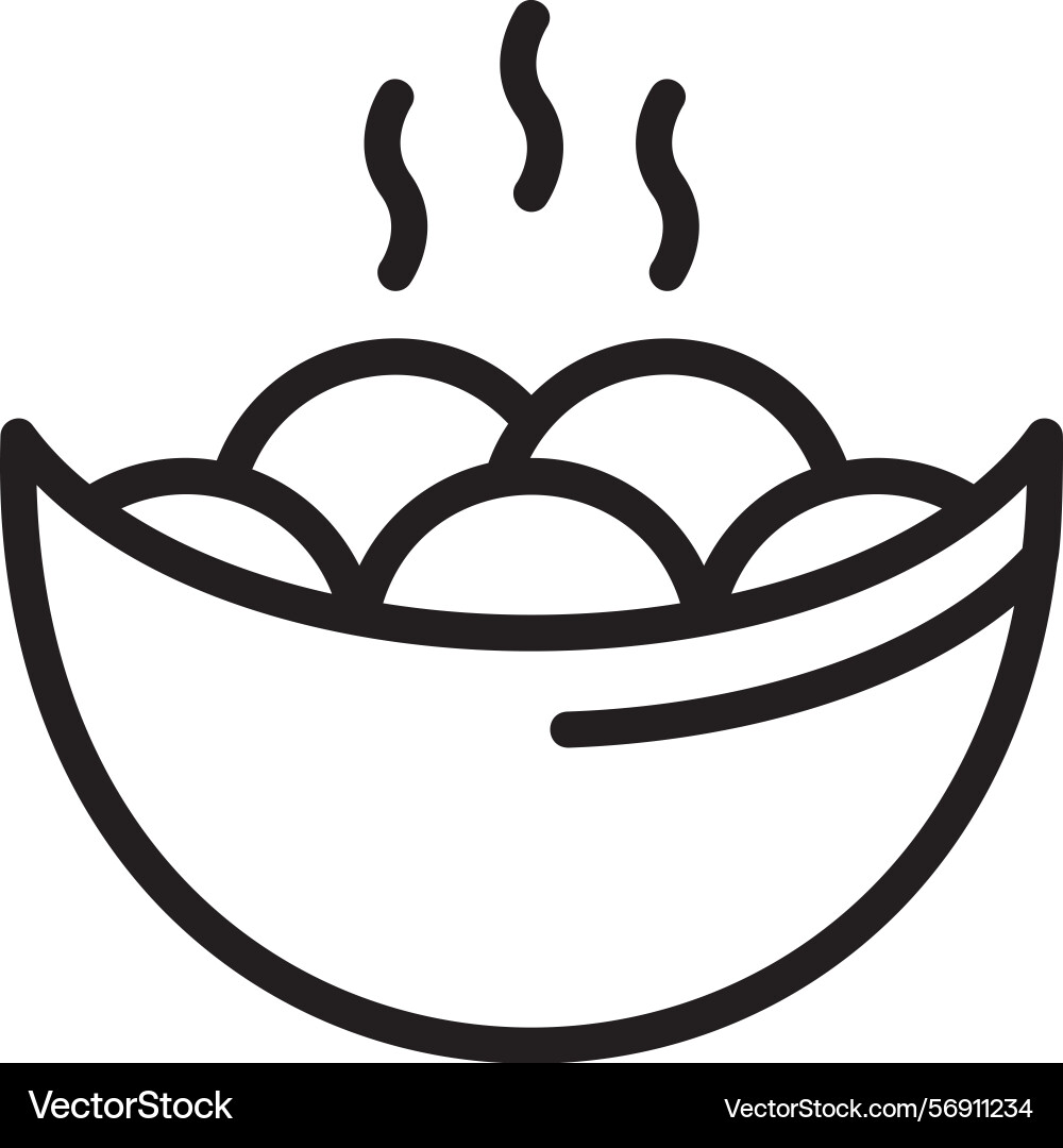 Yuanxiao linear style icon design Vector Image