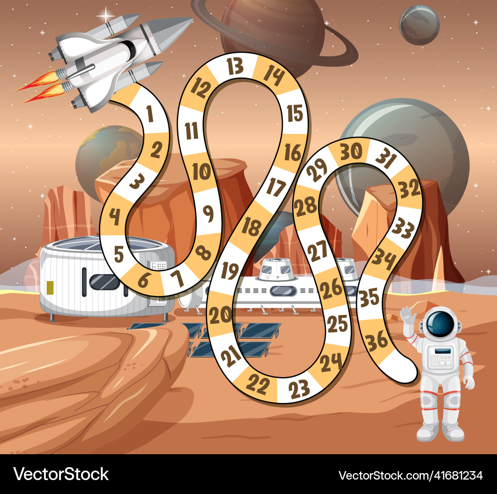 Zählen von Zahlen Spielvorlage mit Astronaut Zählen von Zahlen Spielvorlage mit Astronaut vektorbild