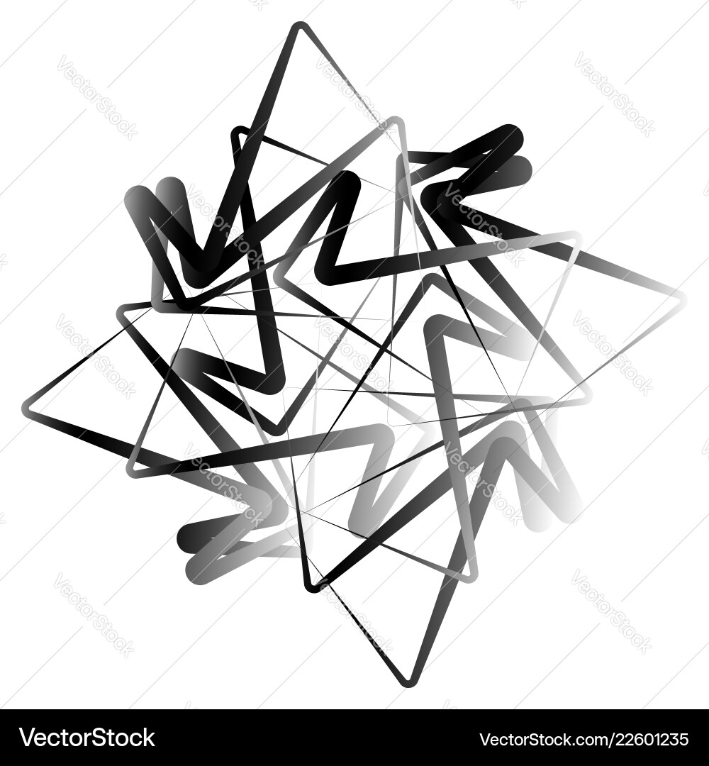 Abstract element made of rotating shapes art Vector Image