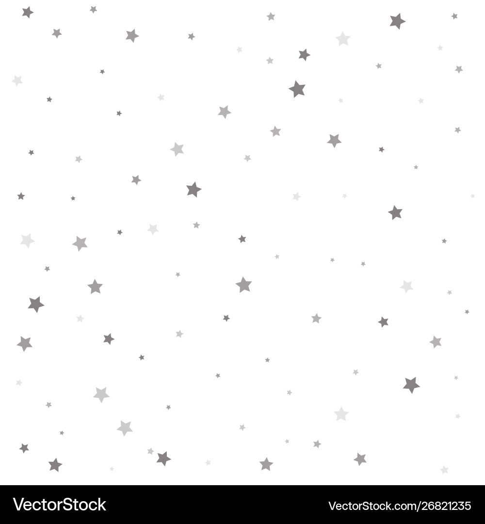 Abstract pattern random falling silver stars Vector Image