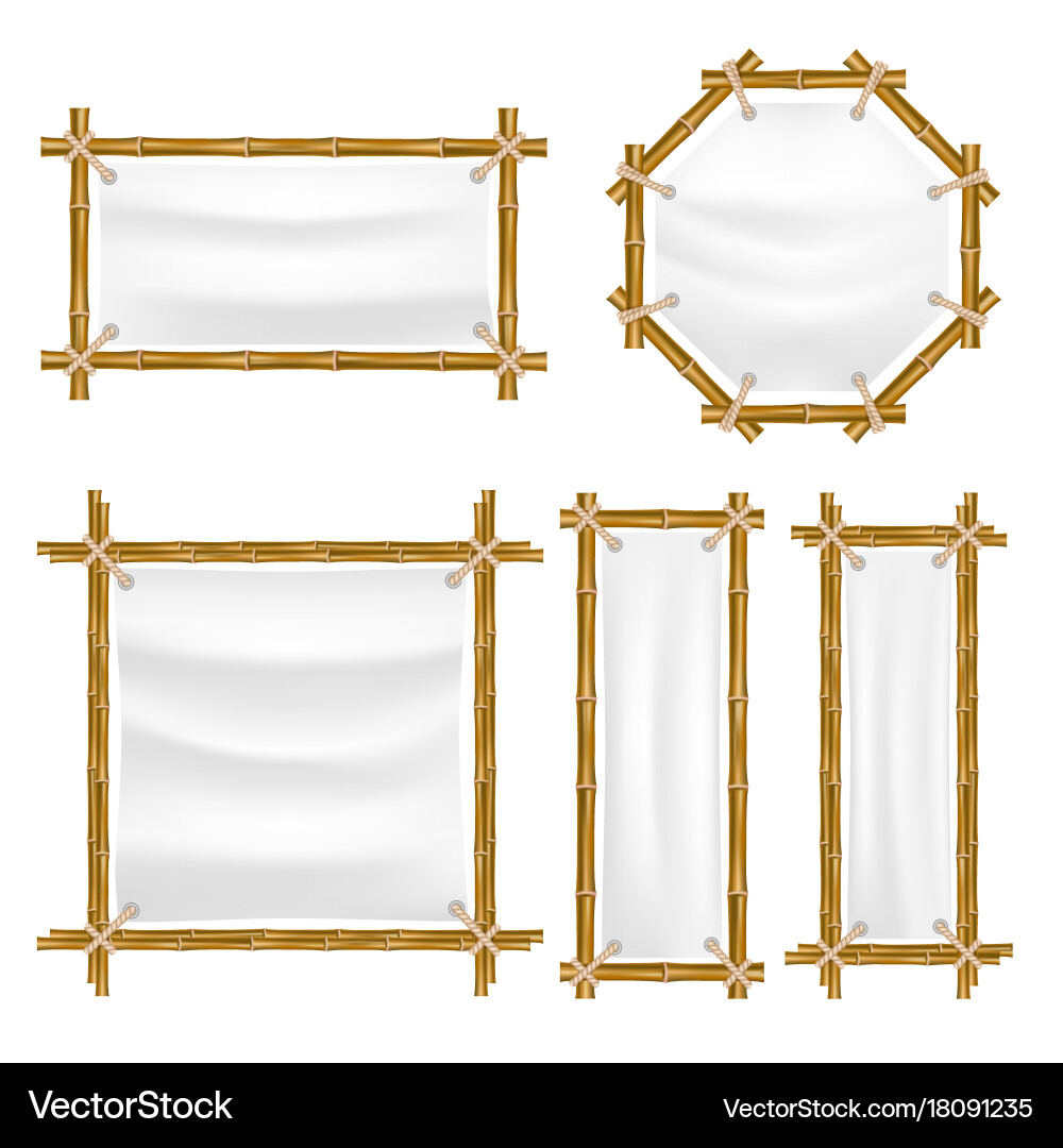 Bamboo Frame with Canvas vector image