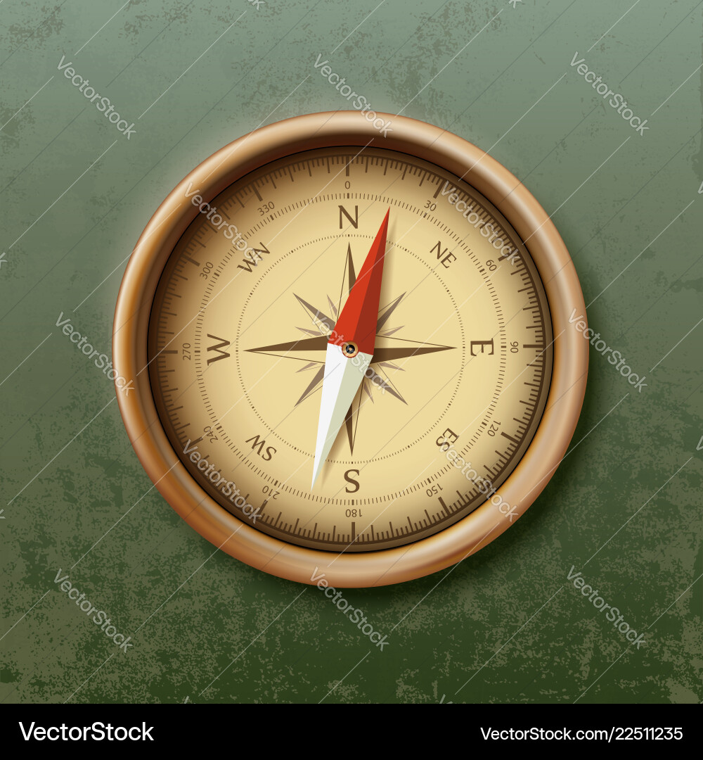 Compass with arrow in retro style Compass with arrow in retro style vector image