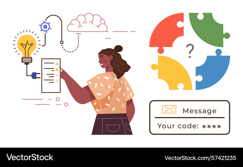 Creative problem-solving concept with puzzle idea Creative problem-solving concept with puzzle idea vector image