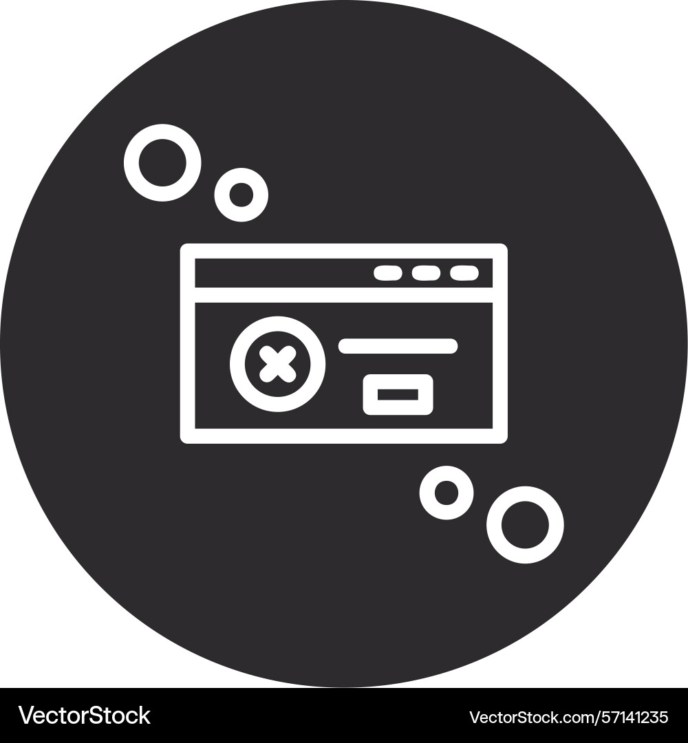 Dialog box error inverted circle black vector image
