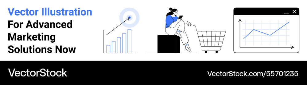 Digital marketing insights with analytics graph Digital marketing insights with analytics graph vector image