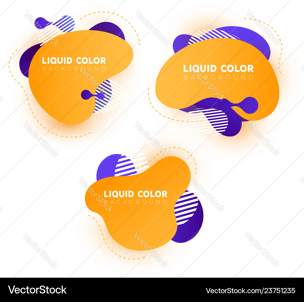 Fluid gradient shapes composition set Fluid gradient shapes composition set vector image