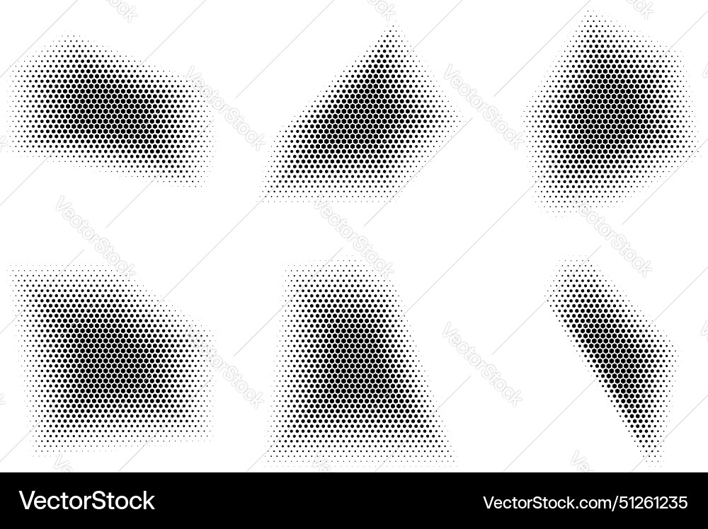 Halftone hexagon pattern reprographic technique Vector Image