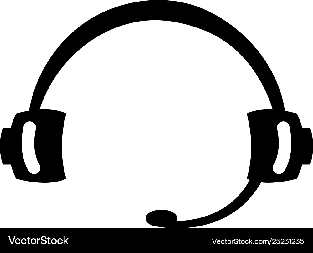 Headphone icon in flat style for app ui websites vector image
